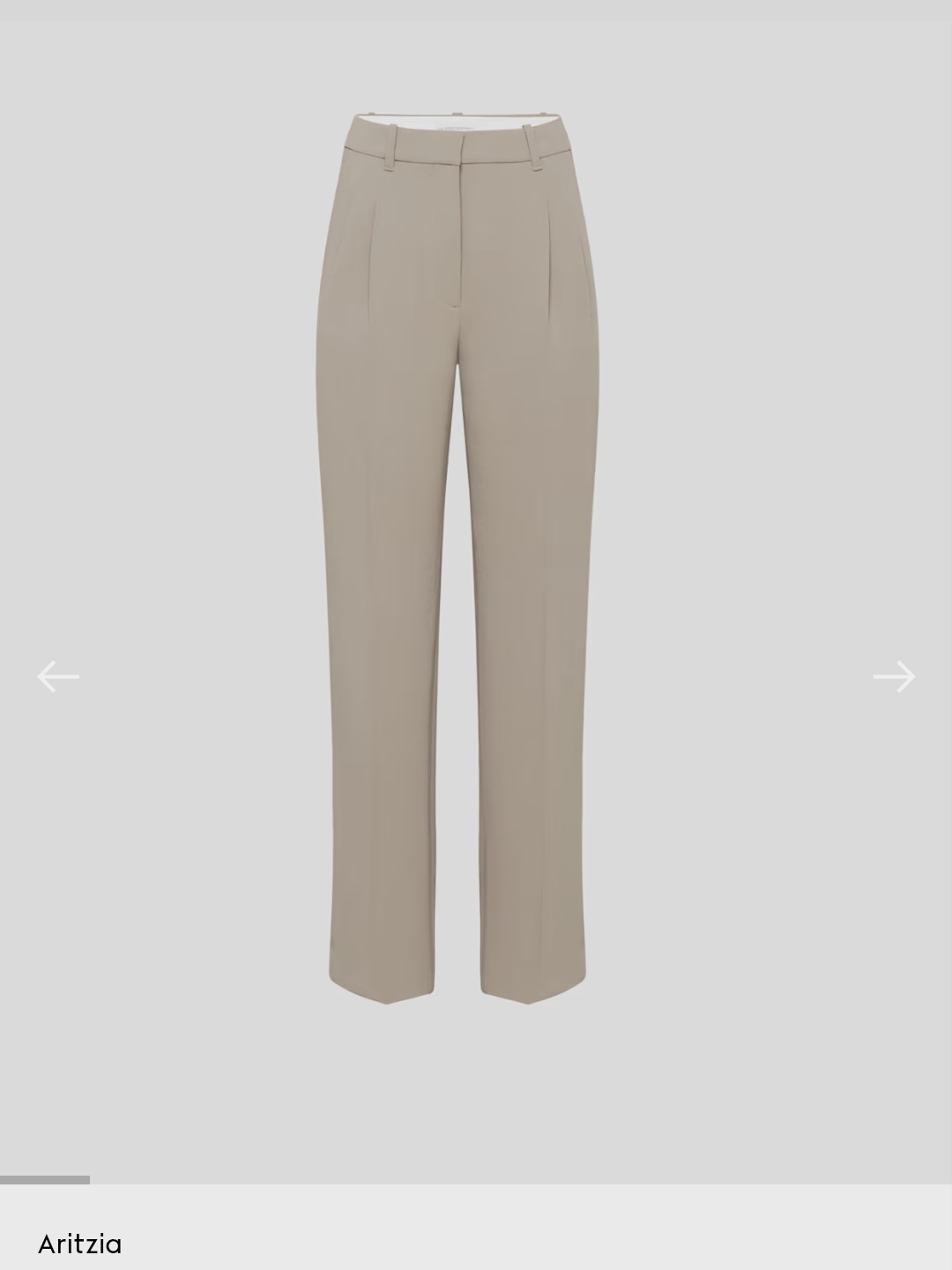 Aritzia Sandstone High-Rise Straight-Leg Trousers